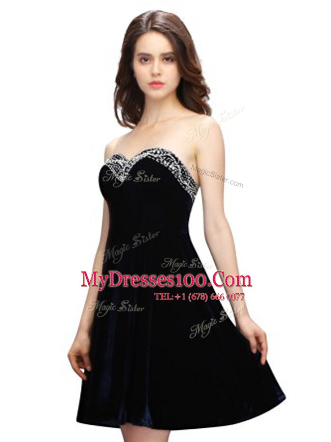 Dynamic Sleeveless Zipper Knee Length Beading Prom Evening Gown