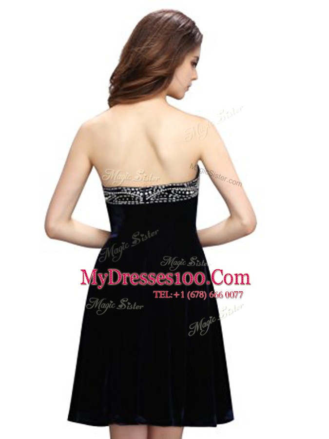Dynamic Sleeveless Zipper Knee Length Beading Prom Evening Gown