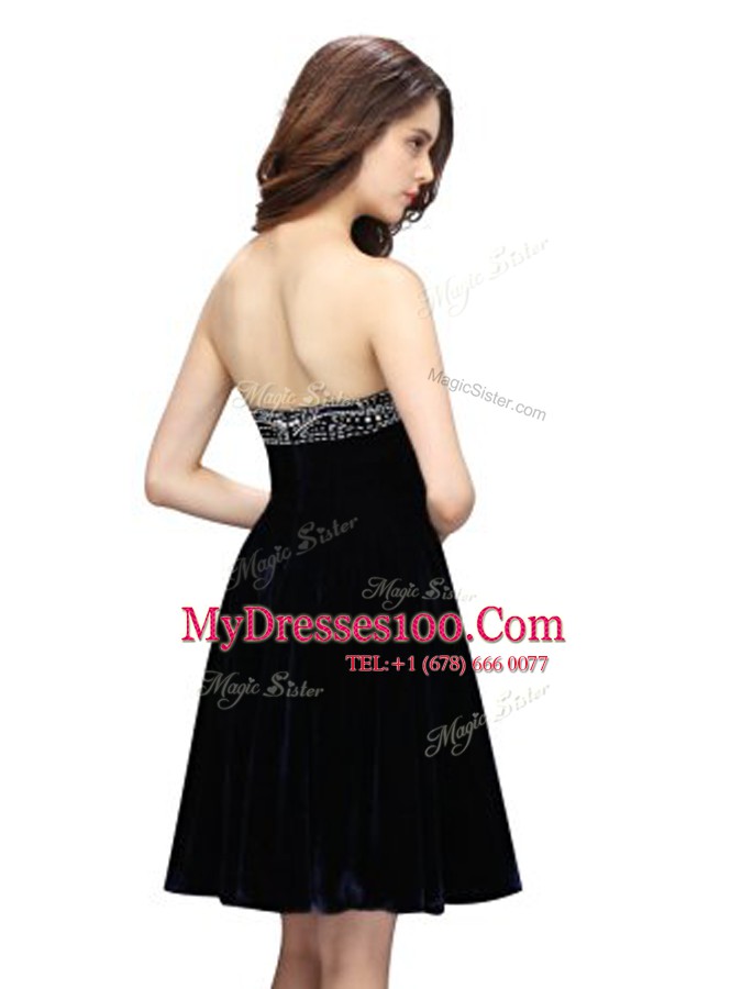 Dynamic Sleeveless Zipper Knee Length Beading Prom Evening Gown