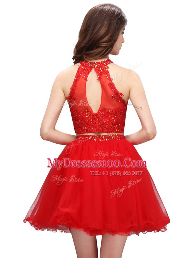 Organza Sleeveless Mini Length Homecoming Dress and Beading