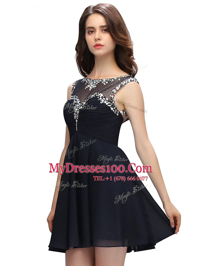 Sleeveless Beading Zipper Prom Dress