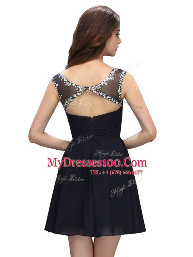 Sleeveless Beading Zipper Prom Dress