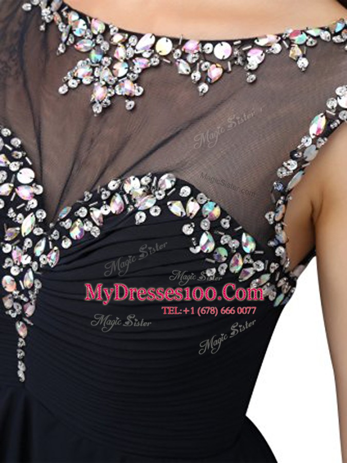 Sleeveless Beading Zipper Prom Dress