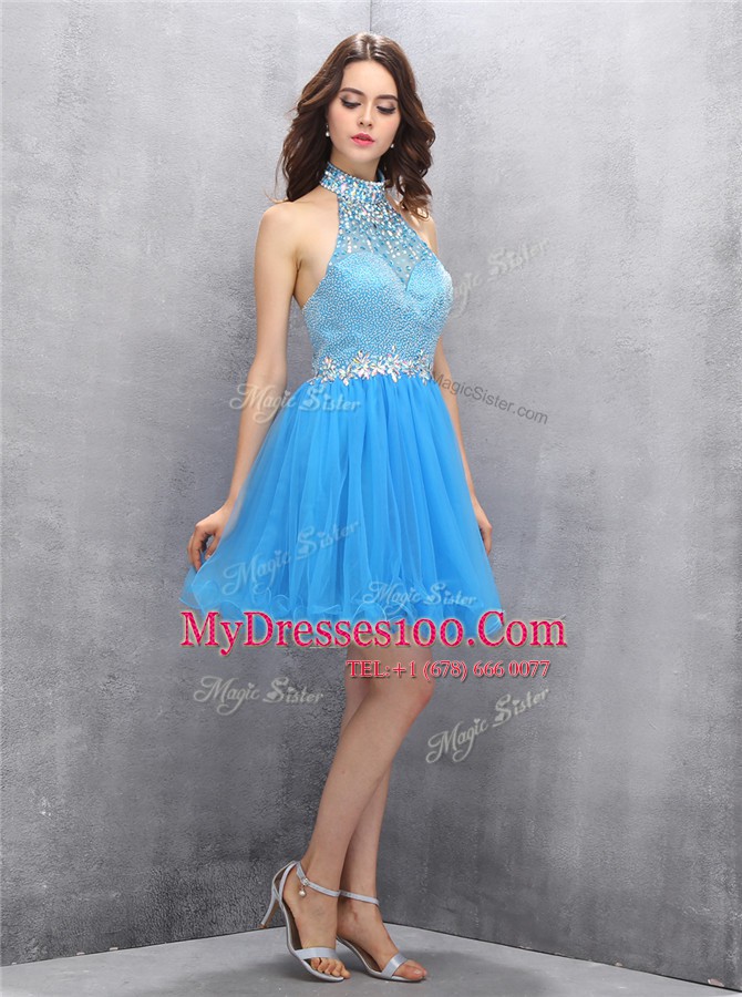 Colorful Sleeveless Zipper Mini Length Beading Custom Made