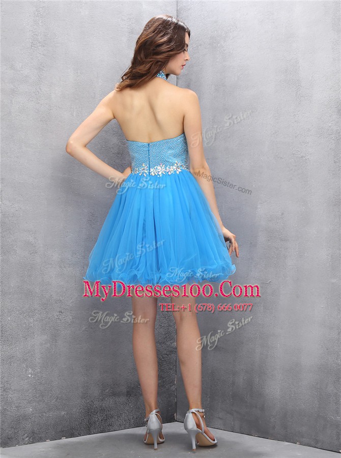 Colorful Sleeveless Zipper Mini Length Beading Custom Made