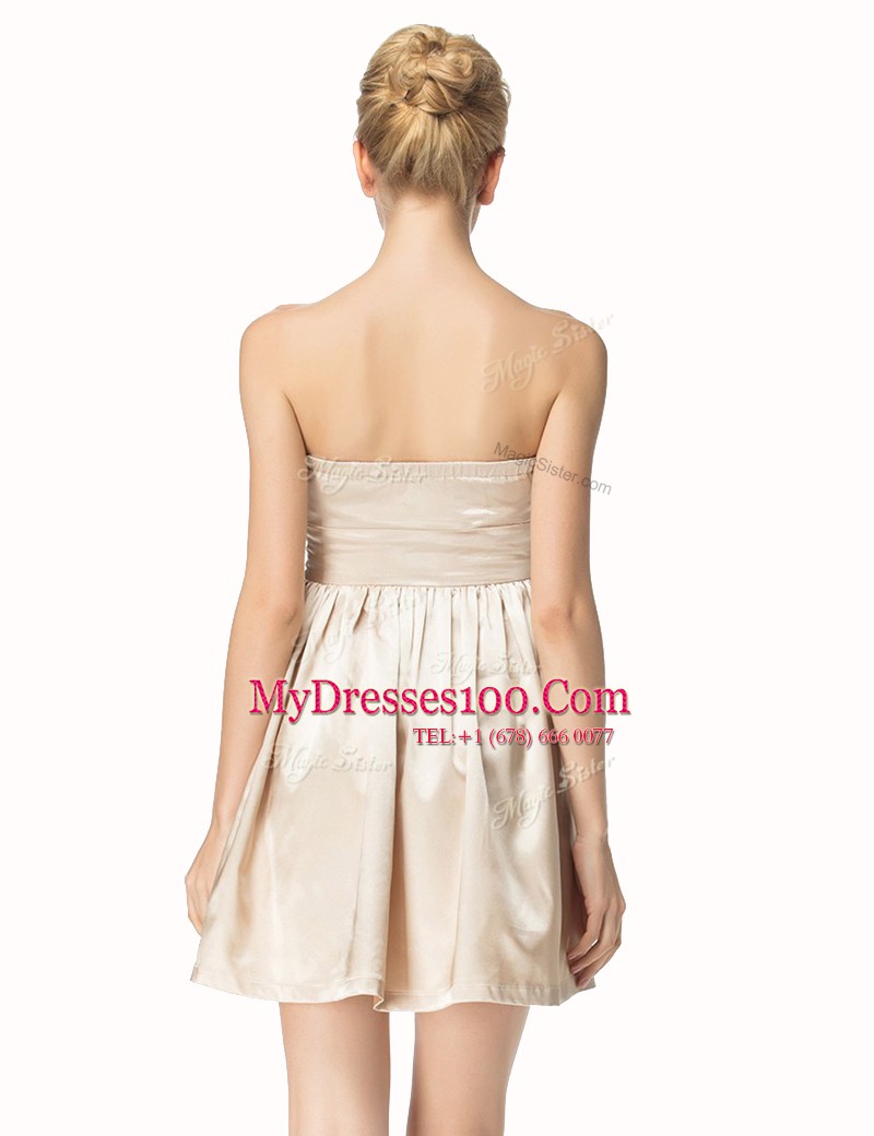 Attractive Sleeveless Beading and Pleated Side Zipper Prom Evening Gown