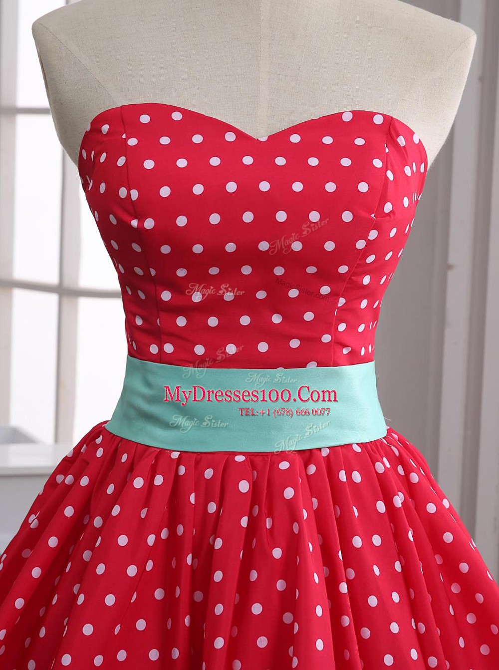 Pleated Mini Length A-line Sleeveless Red Womens Evening Dresses Zipper