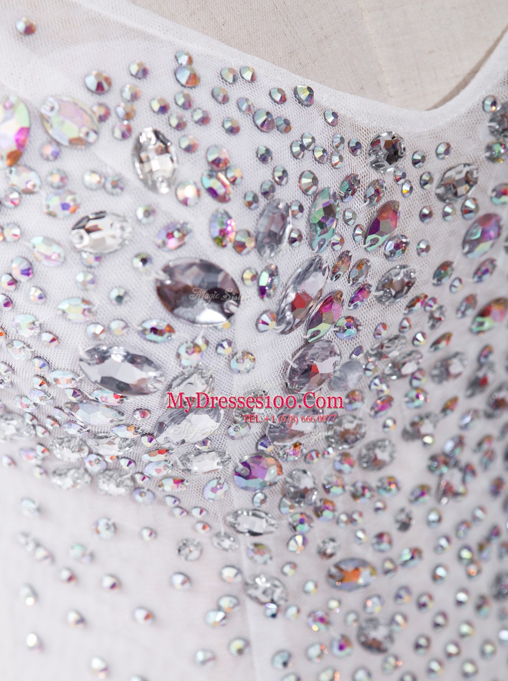 Exquisite Scoop Sleeveless Sweep Train Zipper With Train Beading Prom Party Dress