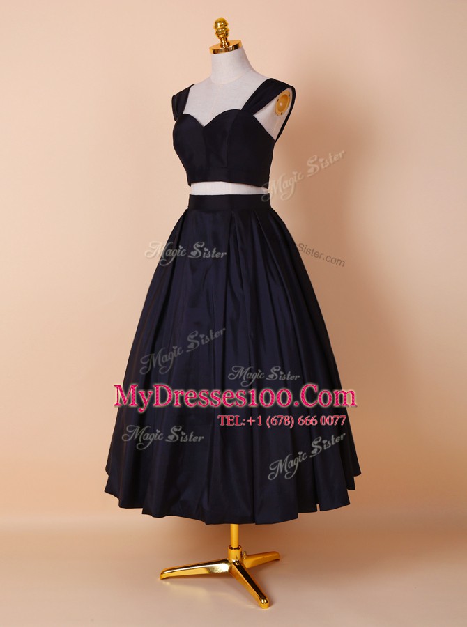 Designer Black Zipper Straps Ruching Prom Gown Elastic Woven Satin Sleeveless