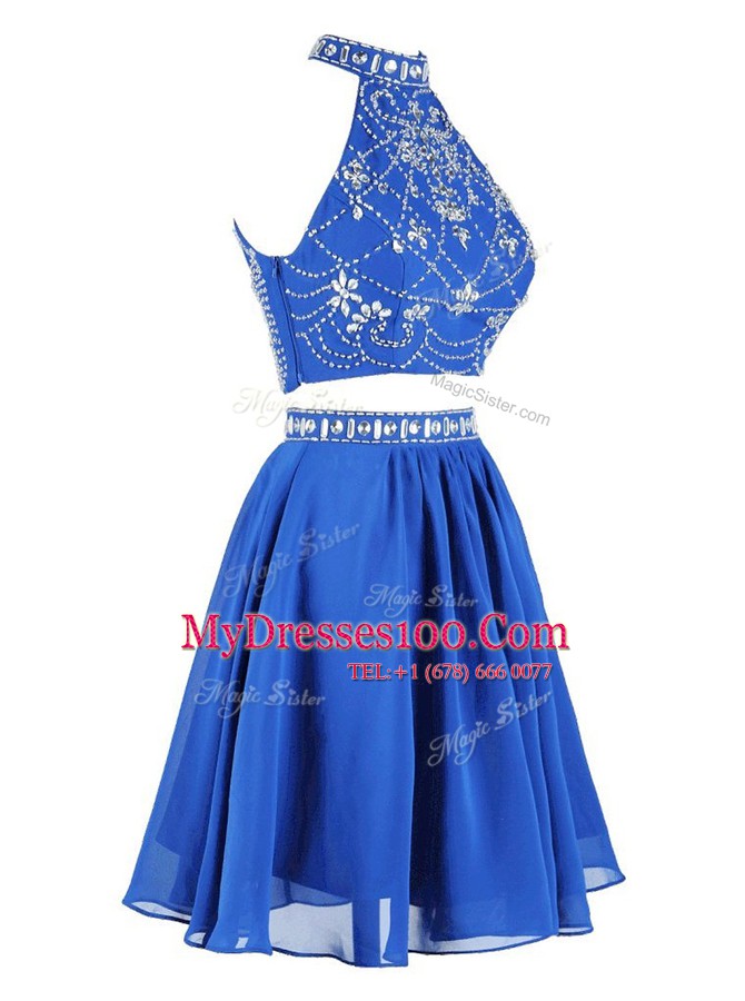 Great Sleeveless Zipper Mini Length Beading