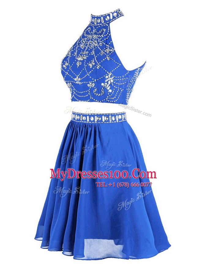Great Sleeveless Zipper Mini Length Beading