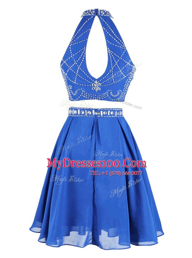 Great Sleeveless Zipper Mini Length Beading