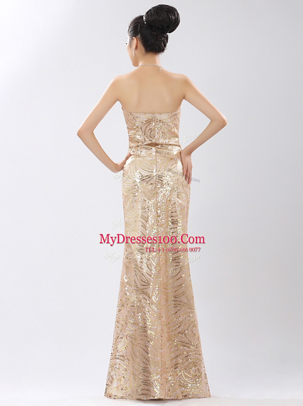 Champagne Strapless Neckline Appliques and Belt Prom Party Dress Sleeveless Zipper