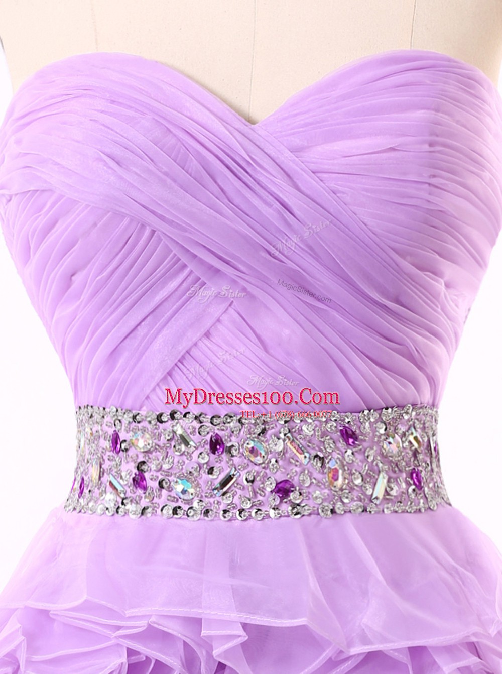 Pretty Mini Length A-line Sleeveless Lavender Homecoming Dress Zipper