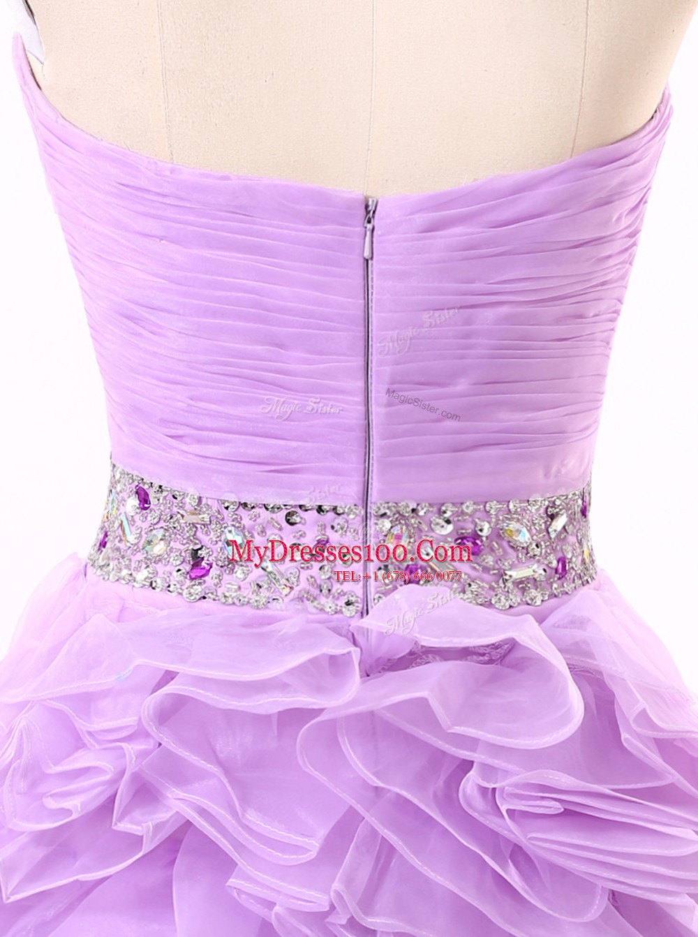 Pretty Mini Length A-line Sleeveless Lavender Homecoming Dress Zipper