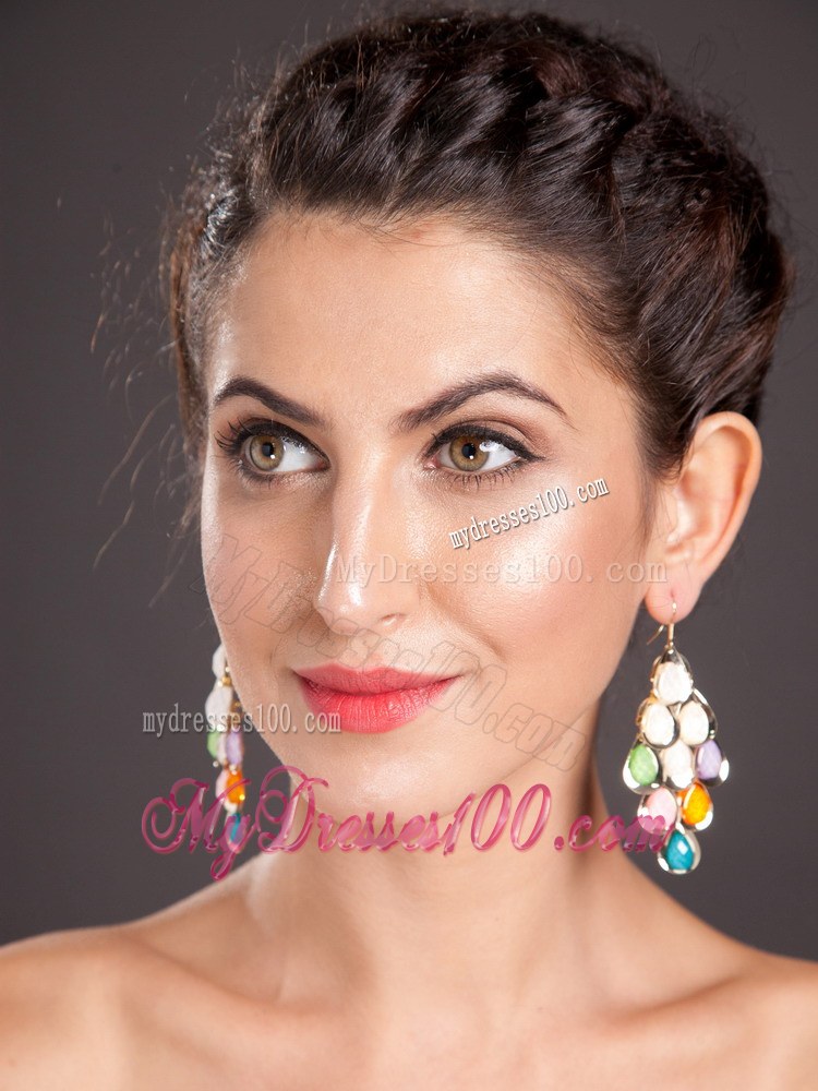 Elegant Gold Plated Chandelier Drop Earrings