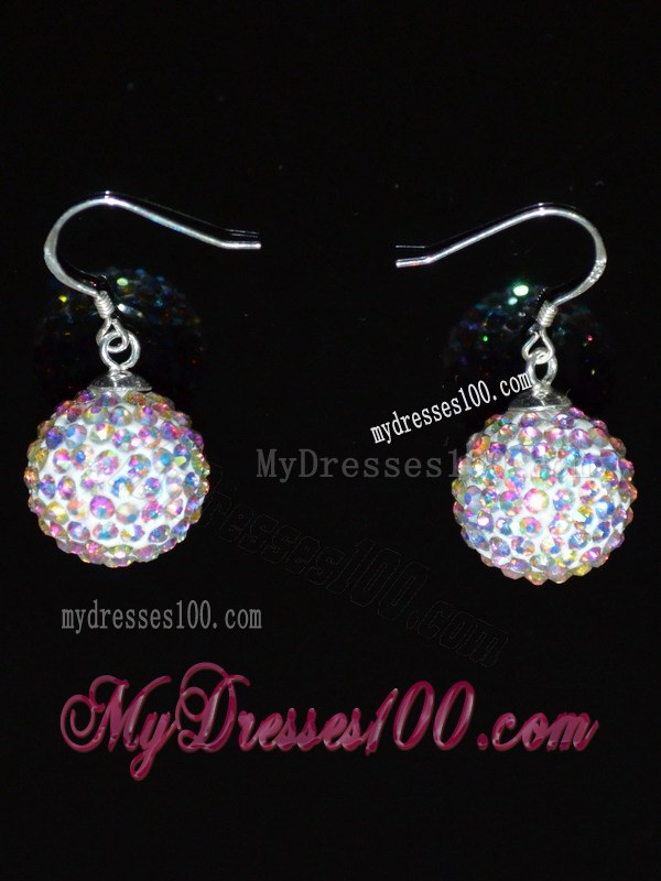 Popular Multi-color Round Rhinestone Earrings