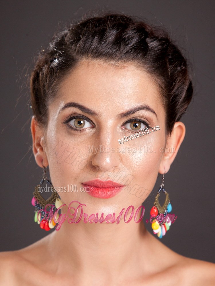 Shining Alloy Multi-color Chandelier Drop Earrings