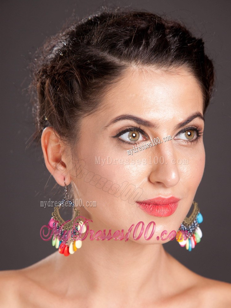 Shining Alloy Multi-color Chandelier Drop Earrings