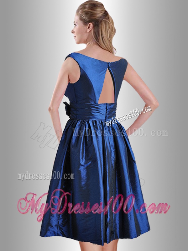 Exquisite Open Back Hand Crafted Flower Mother of The Bride Dress in Royal Blue