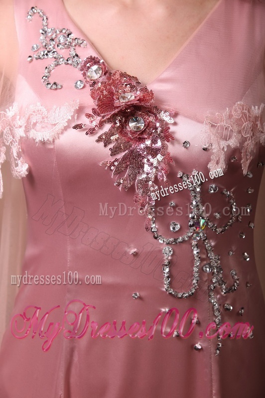 Gorgeous Mermaid V Neck Beaded Evening Dress with Brush Train