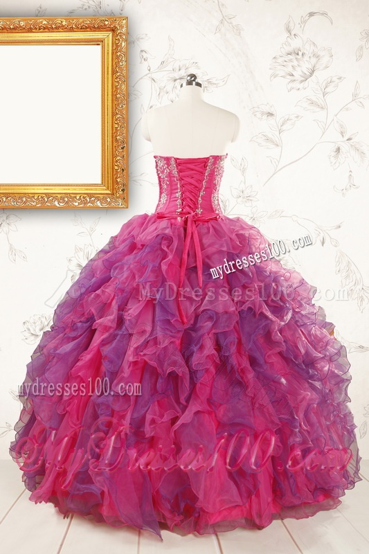 2016 Beautifull Multi Color Quinceanera Dresses with Appliques and Ruffles