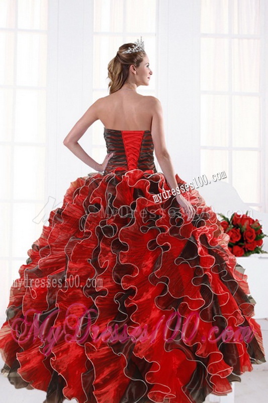 2016 Modern Multi Color Beading and Ruffles Quinceanera Dresses