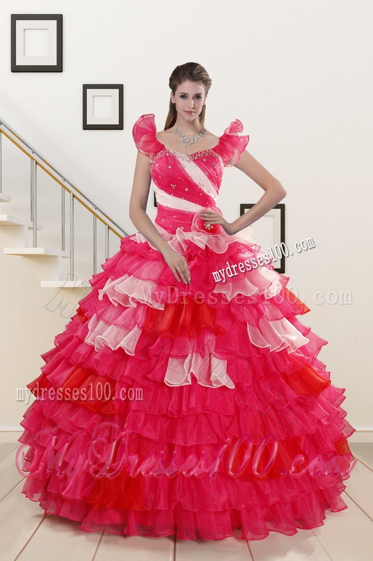 2016 One Shoulder Pretty Quinceanera Dresses in Multi Color