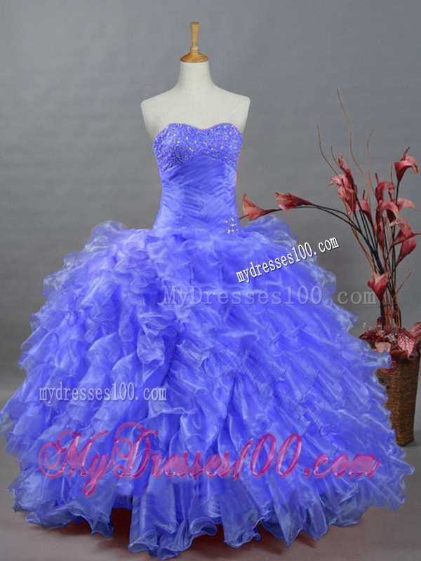 2016 Perfect Sweetheart Quinceanera Dresses with Beading and Ruffles
