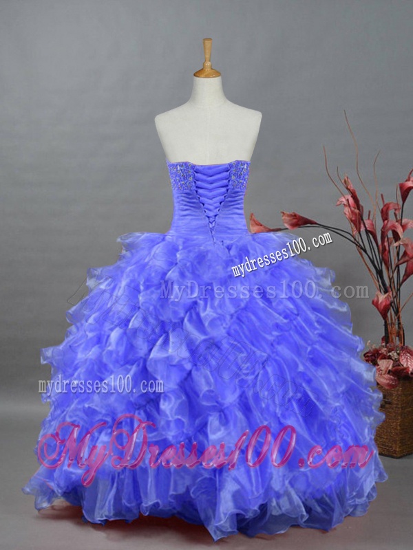 2016 Perfect Sweetheart Quinceanera Dresses with Beading and Ruffles