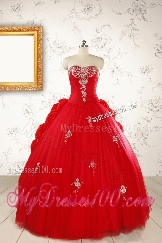 2016 Unique Sweetheart Quinceanera Dresses with Appliques