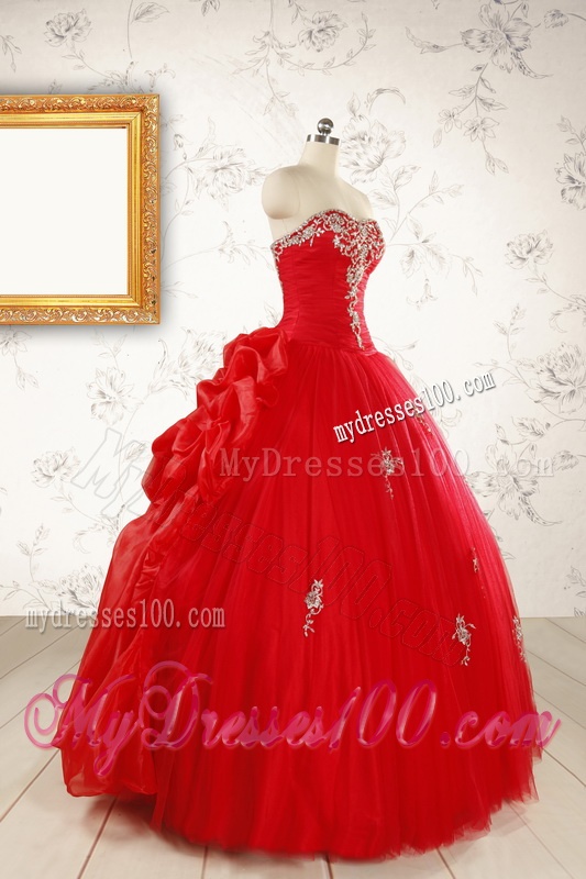 2016 Unique Sweetheart Quinceanera Dresses with Appliques