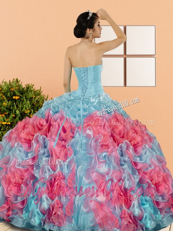 Affordable Multi Color 2016 Sweet 15 Dresses with Beading and Ruffles