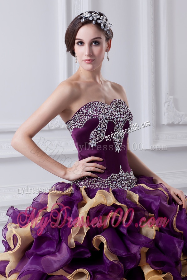 Beautiful Ball Gown Multi Colored Sweetheart 2016 Quinceanera Dress with Beading