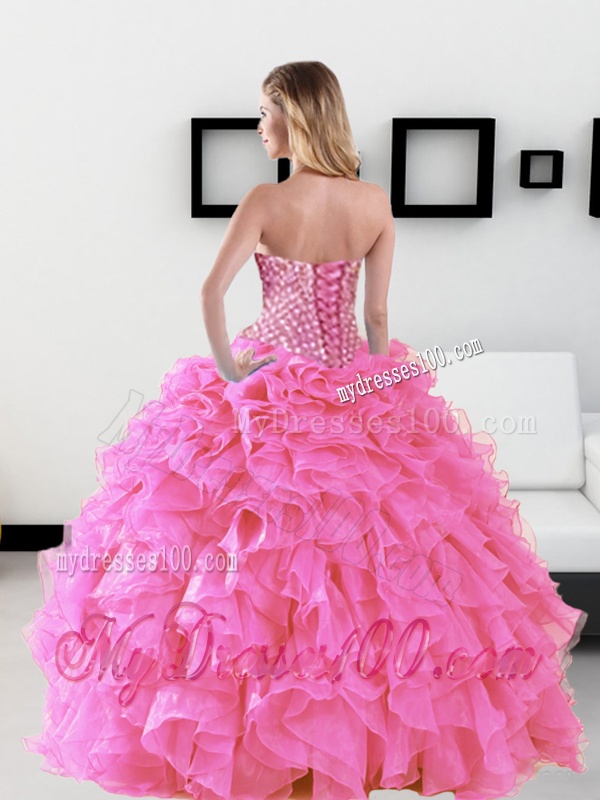 Classical Beading and Ruffles Sweetheart Quinceanera Dresses for 2016