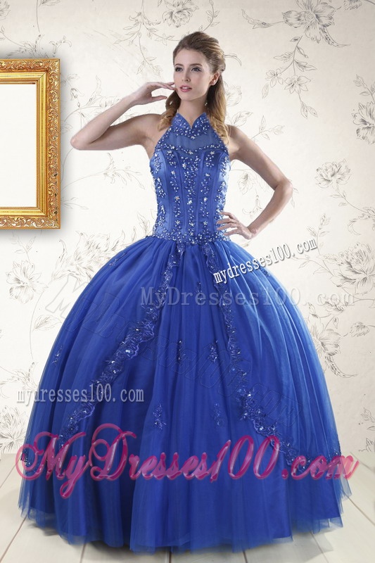 Luxurious Royal Blue Sweet 15 Dresses with Appliques and Beading for 2016