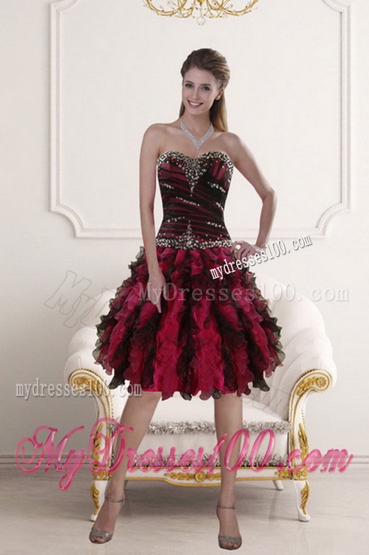 Multi Color Ball Gown Sweet 15 Dresses with Ruffles and Beading for 2016