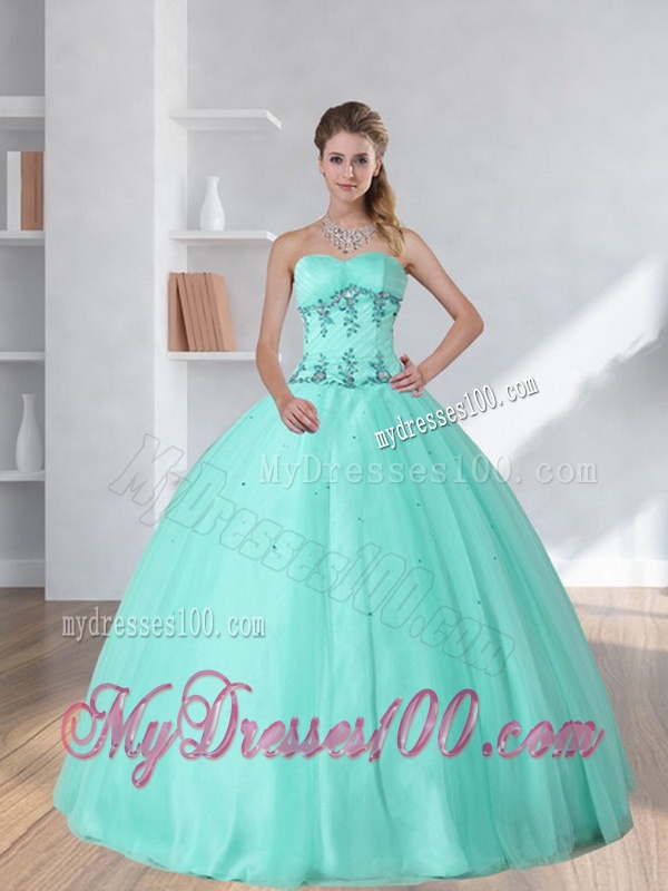 Perfect Appliques and Beading Sweetheart 2016 Quinceanera Dress