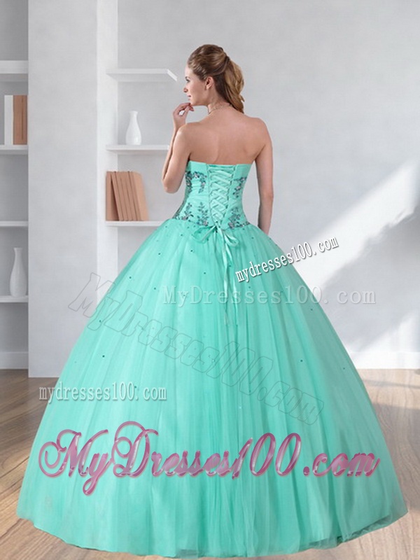 Perfect Appliques and Beading Sweetheart 2016 Quinceanera Dress