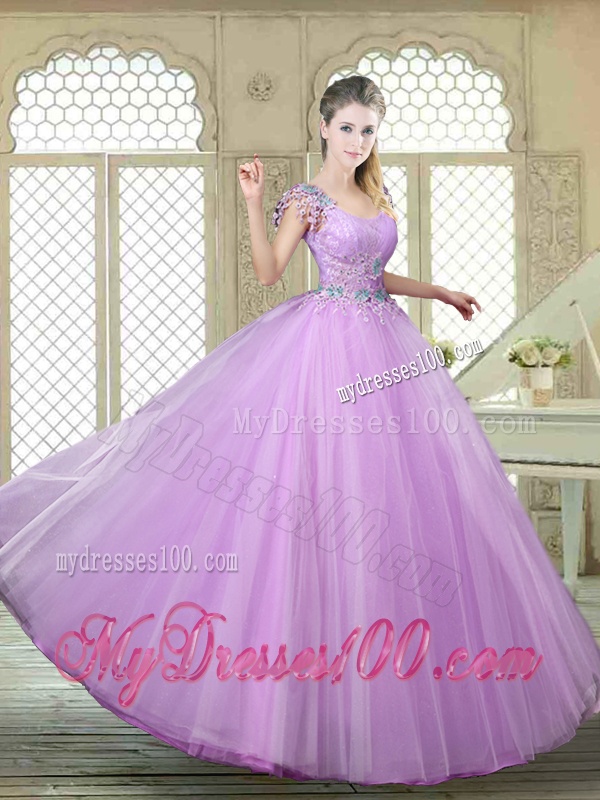 Perfect Ball Gown Scoop Quinceanera Gowns with Appliques