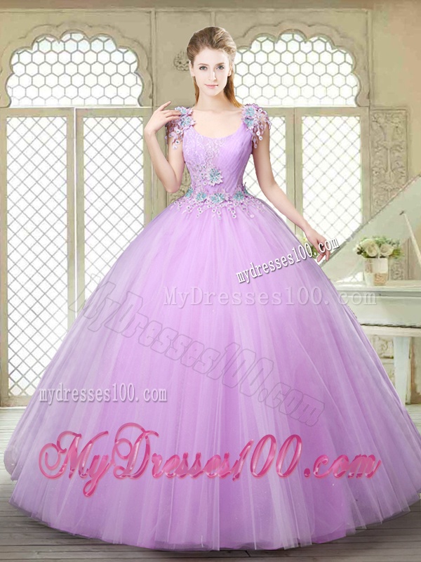 Perfect Ball Gown Scoop Quinceanera Gowns with Appliques