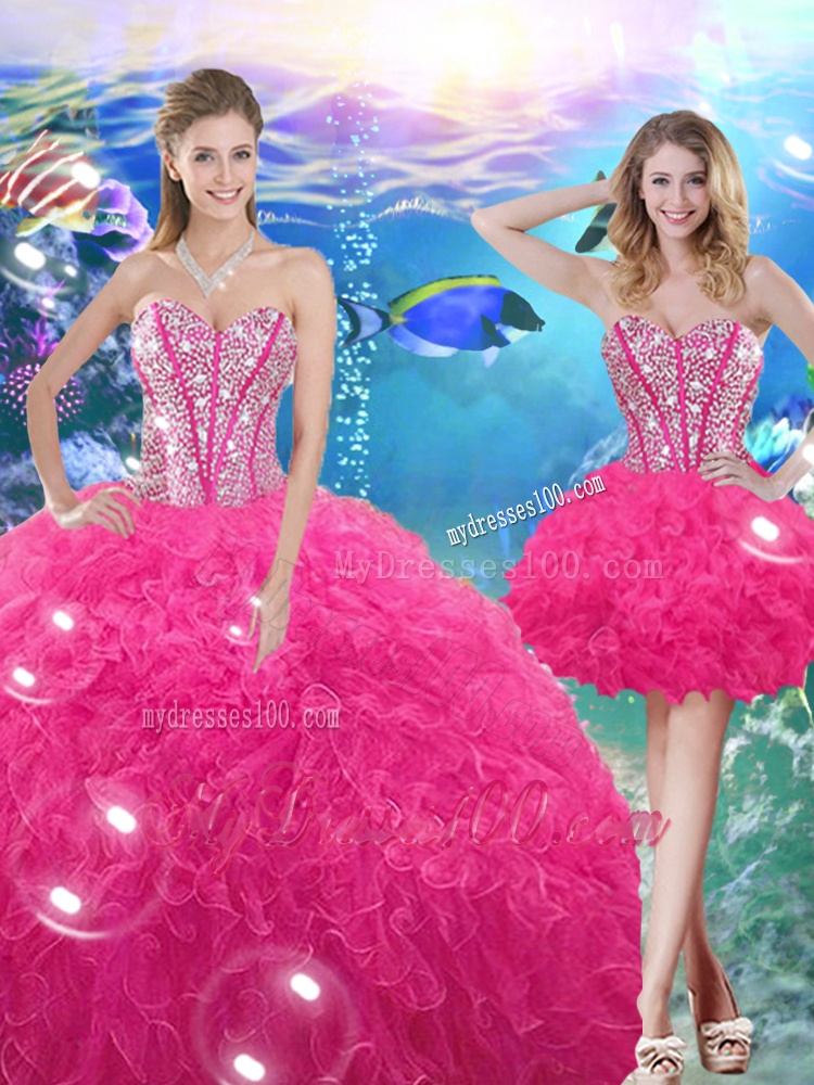 Pretty Ball Gown Sweetheart Detachable Quinceanera Dresses with Beading