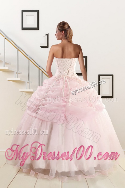 Pretty Strapless Quinceanera Dresses with Beading and Pick Ups