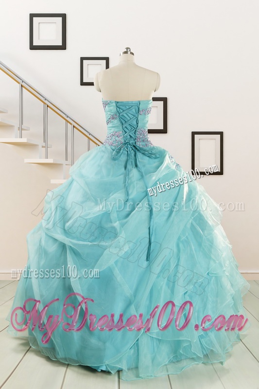 Sweetheart Organza Beading and Ruffles Quinceanera Dresses for 2016