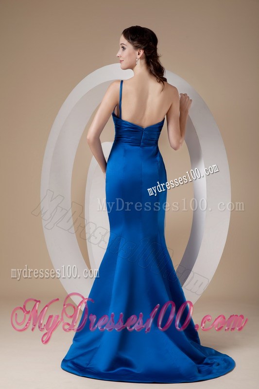 Royal Mermaid One Shoulder Hand Made Flower Celebrity Dress
