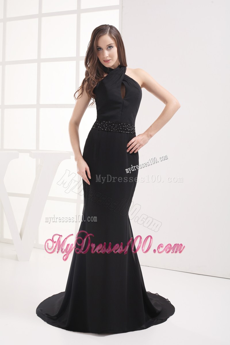 Simple One Shoulder High Slit Green Prom Evening Dresses with Appliques