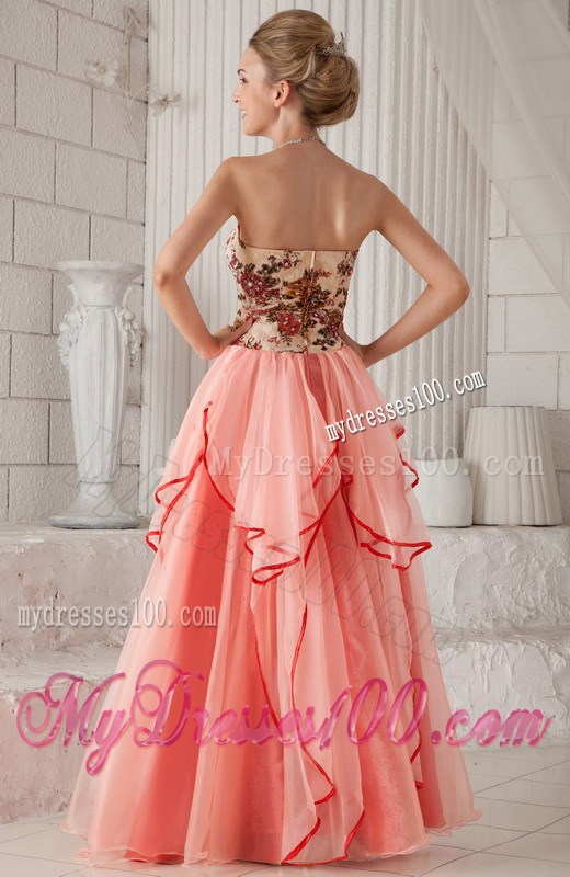 Watermelon Column Sheath Strapless Printing Celebrity Dress