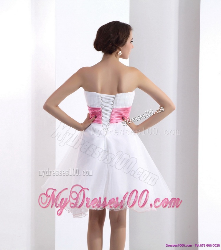 2016 Romantic Sweetheart White Evening Dress with Hand Made Flowers