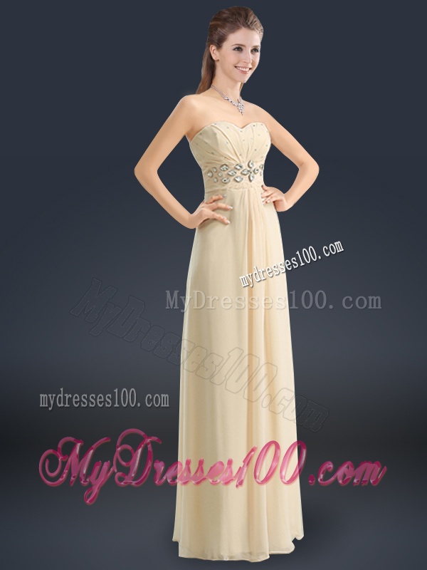 Latest Sweetheart Beading Evening Dresses in Champagne