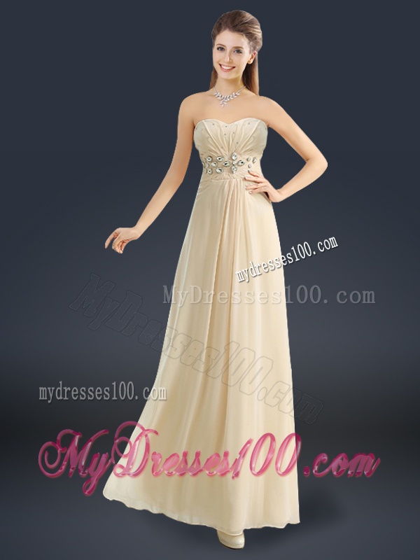 Latest Sweetheart Beading Evening Dresses in Champagne